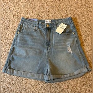 High Rise Denim Shorts